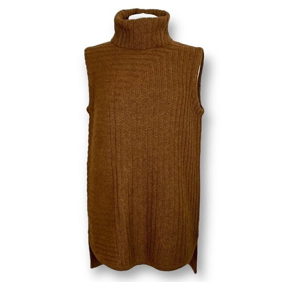 Theory Womens Brown Beylor T Caresse Sweater M Mohair Wool Turtleneck Minimalist - Picture 2 of 8